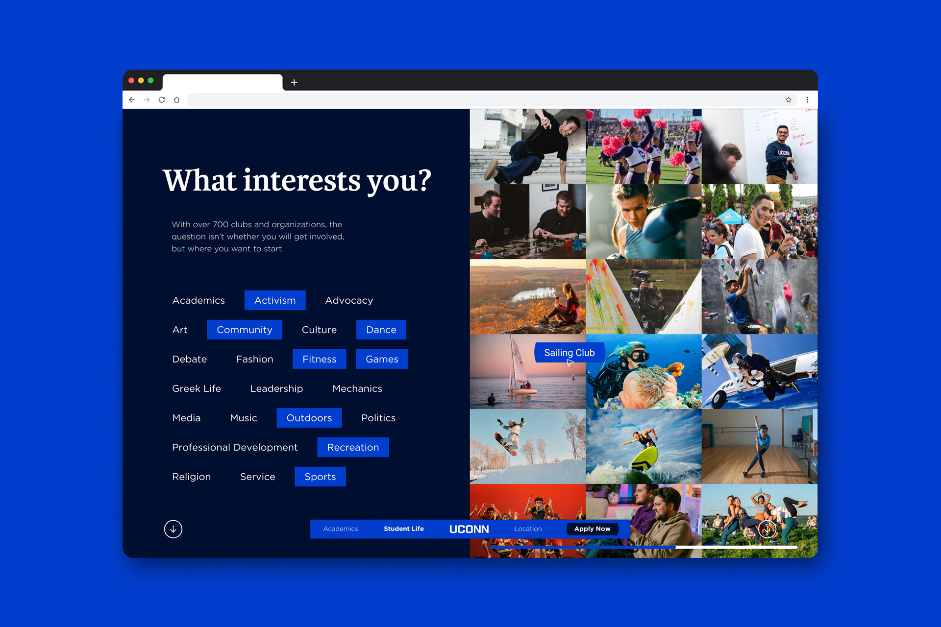 UCONN Admissions BrandConcept POC Microsite02