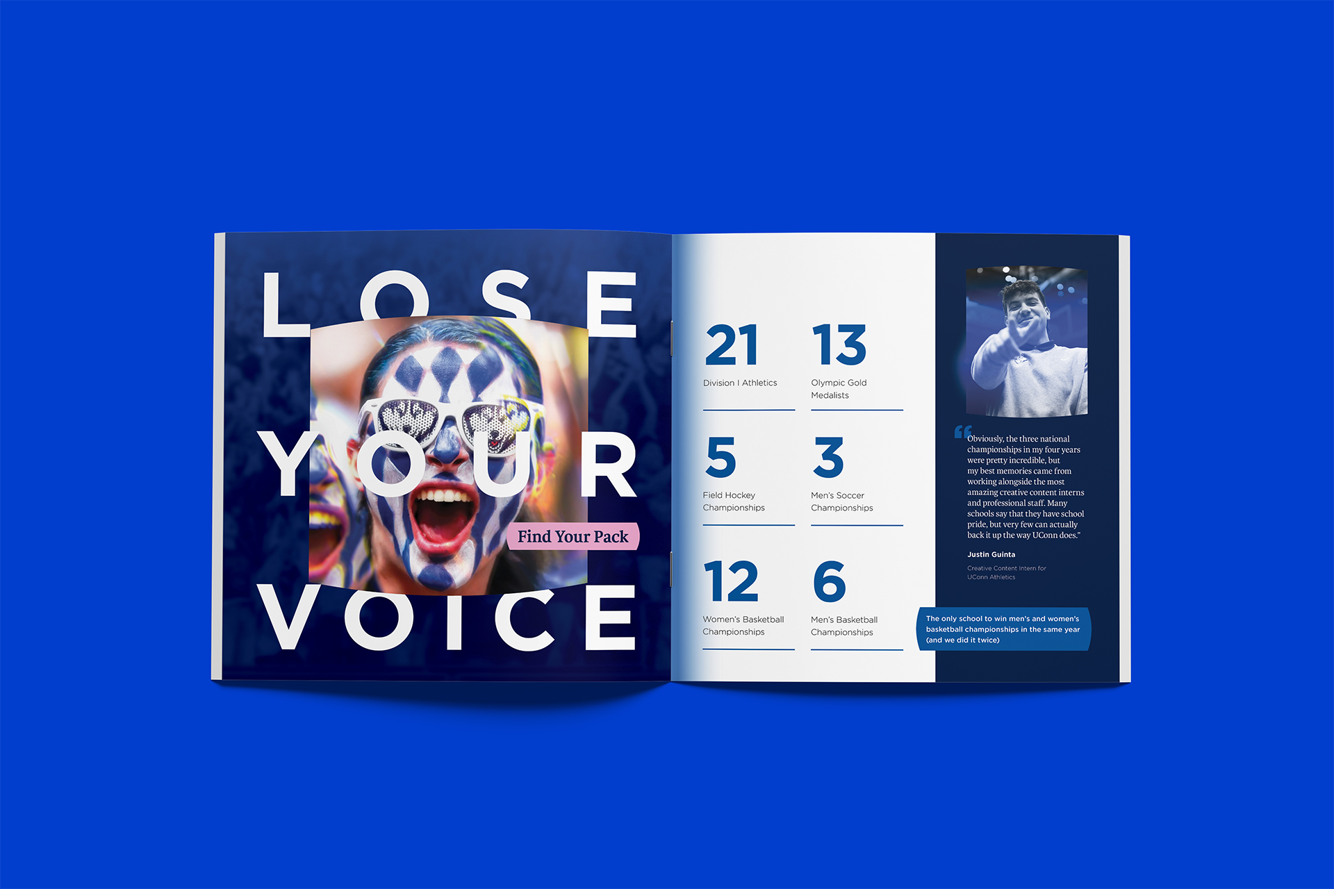 UCONN Admissions Viewbook Spread Athletics