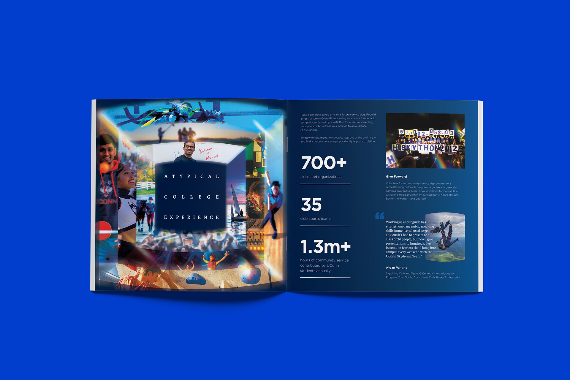 UCONN Admissions Viewbook Spread Clubs