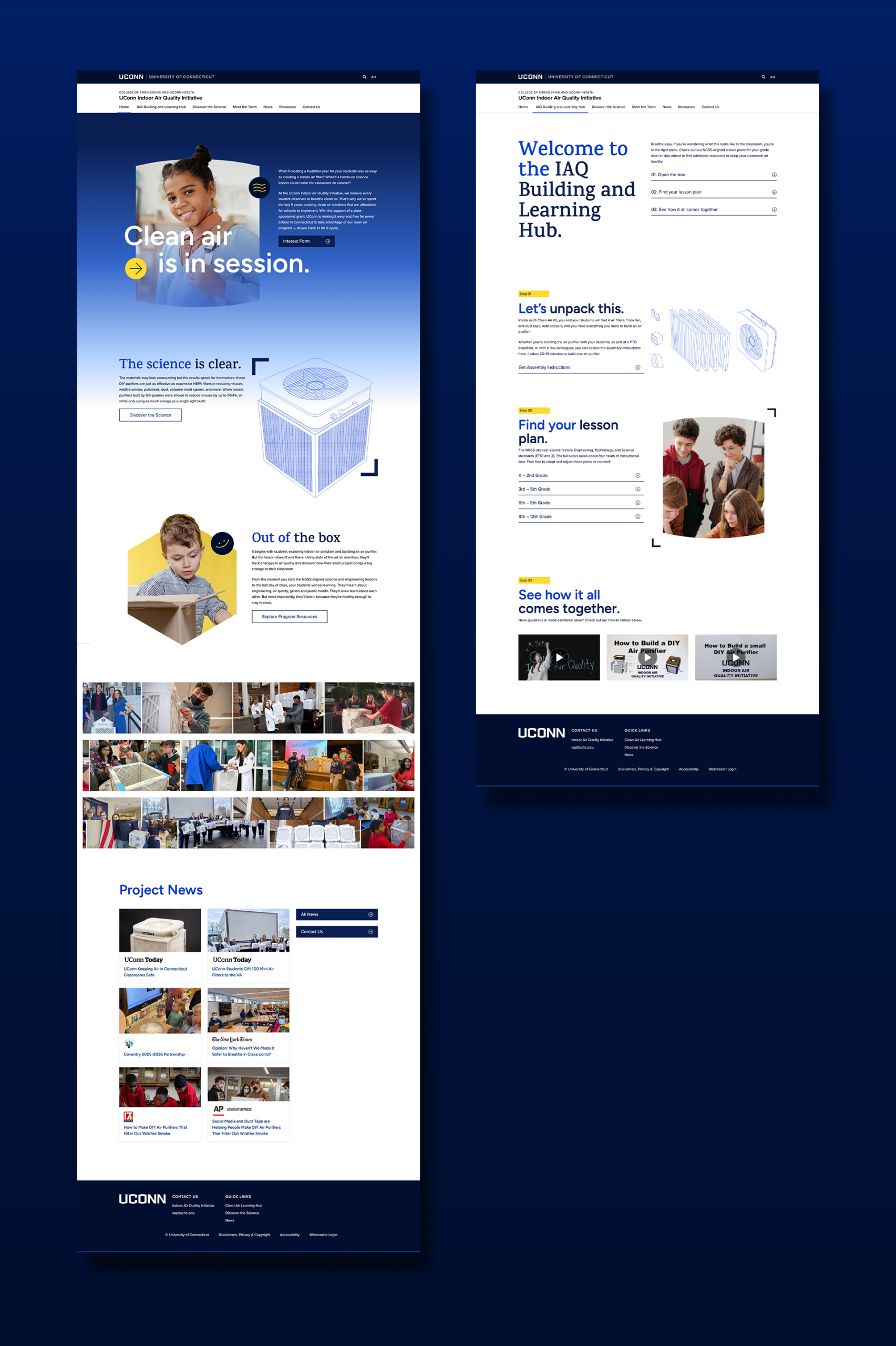UCONN Health CleanAir Microsite FullPages
