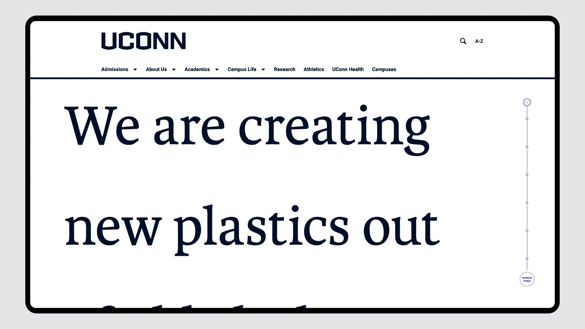 Video poster: UConn National Microsite Scrolling Mockup