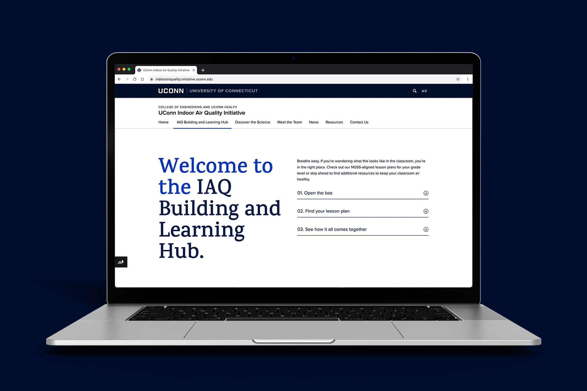 Video poster: UCONN CleanAir Microsite LearningHubScroll Mockup