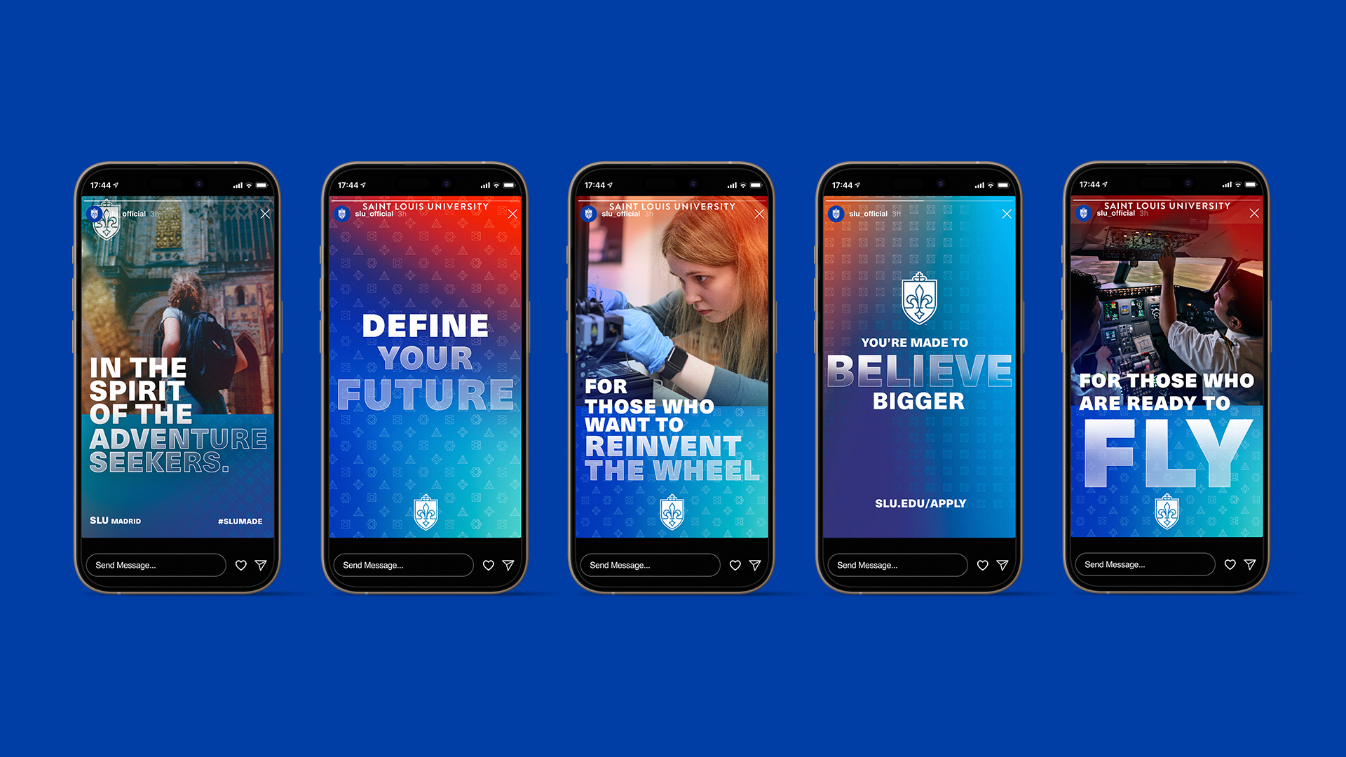 SLU BelieveBigger Admissions Social PostsStories