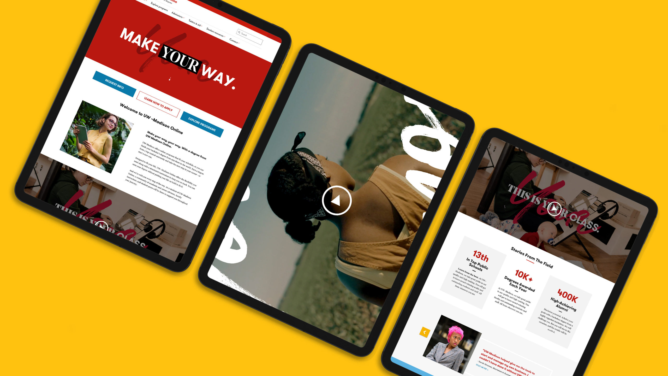 UW MadisonOnline BrandConcept POC Web LandingPage iPad