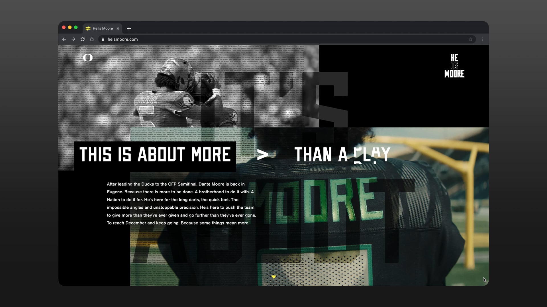 Video poster: Heisman Microsite PageScroll Mockup