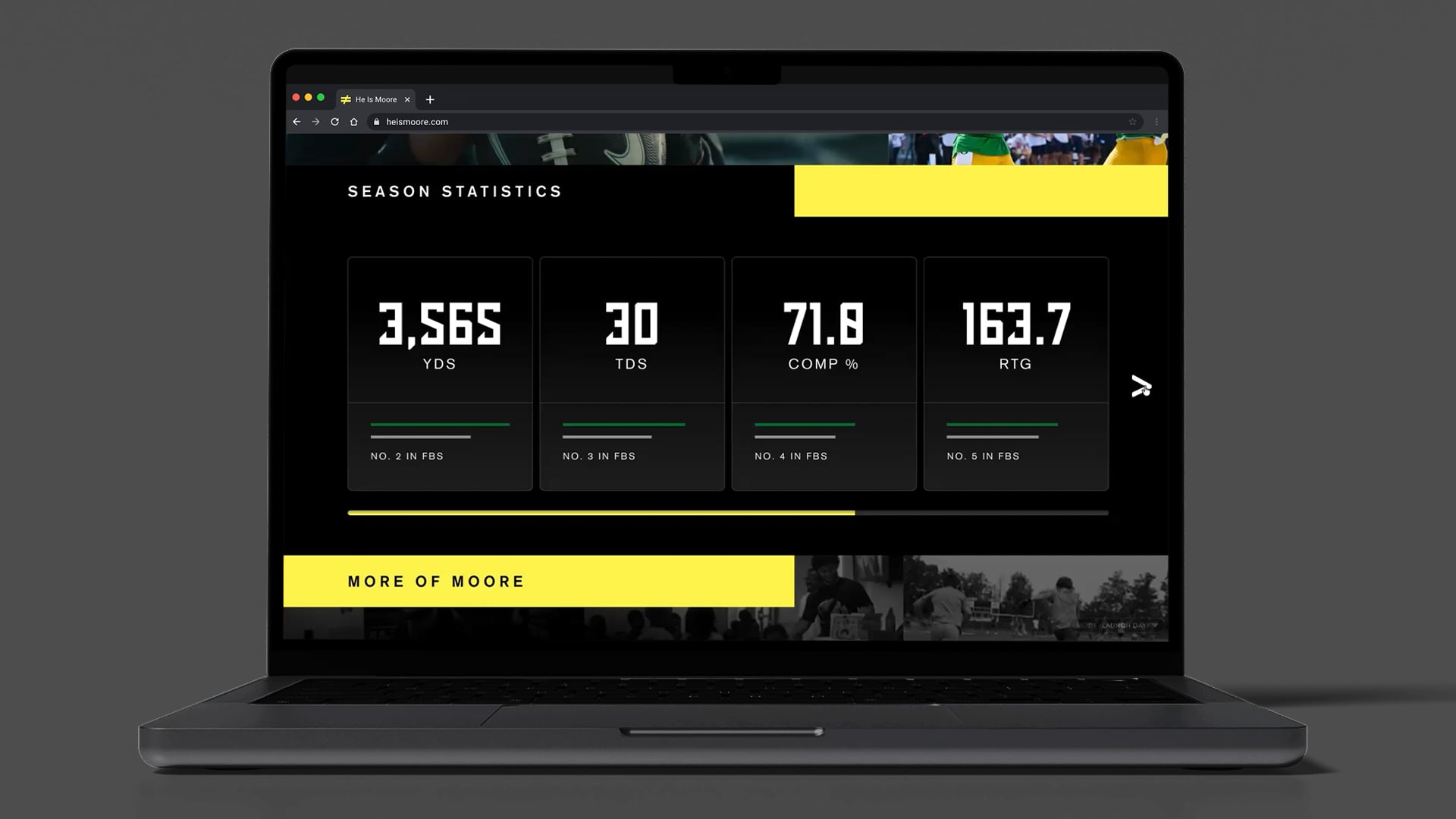 Video poster: Heisman Microsite StatisticAnimation Mockup